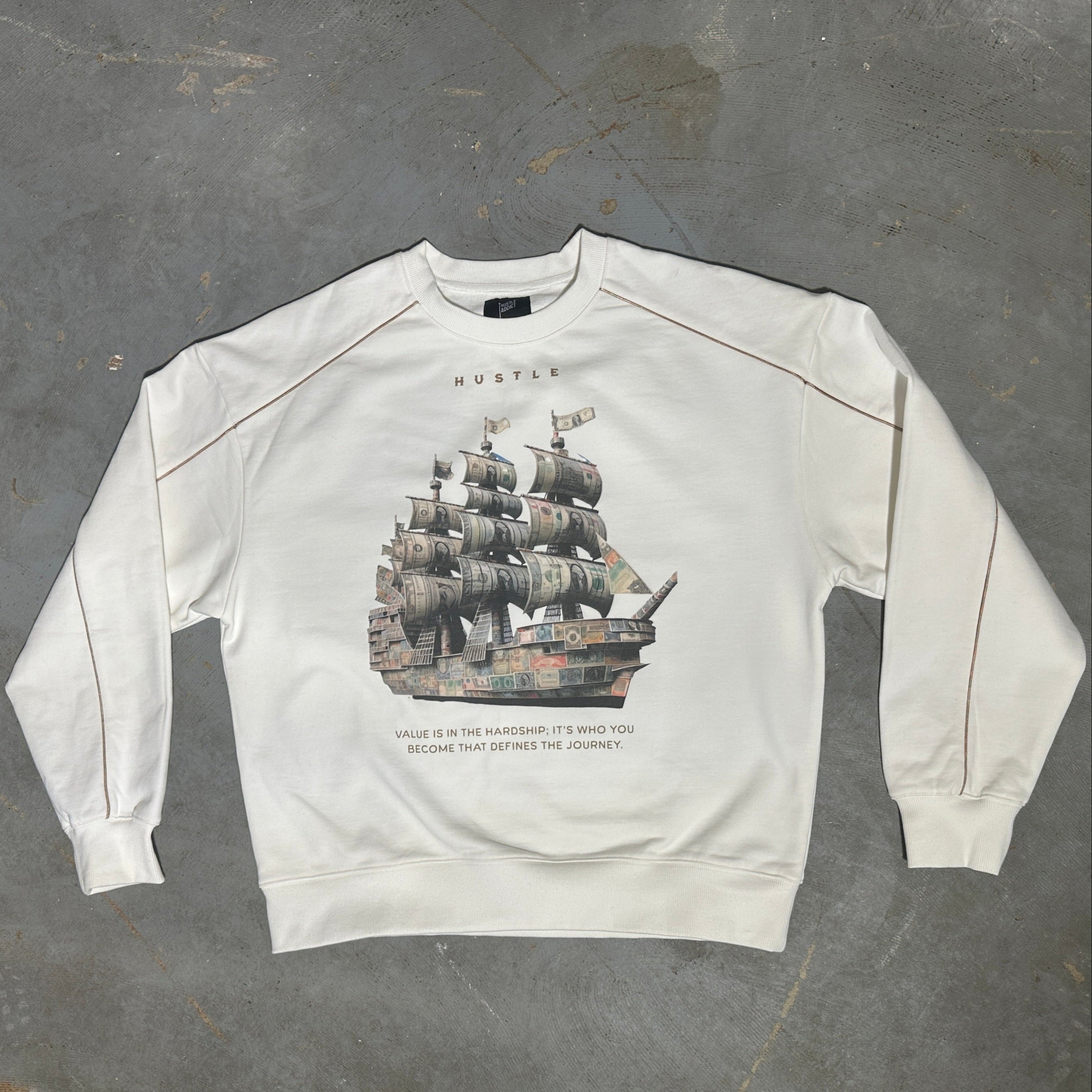 Currency Over Hardships Sweatshirt - Cream