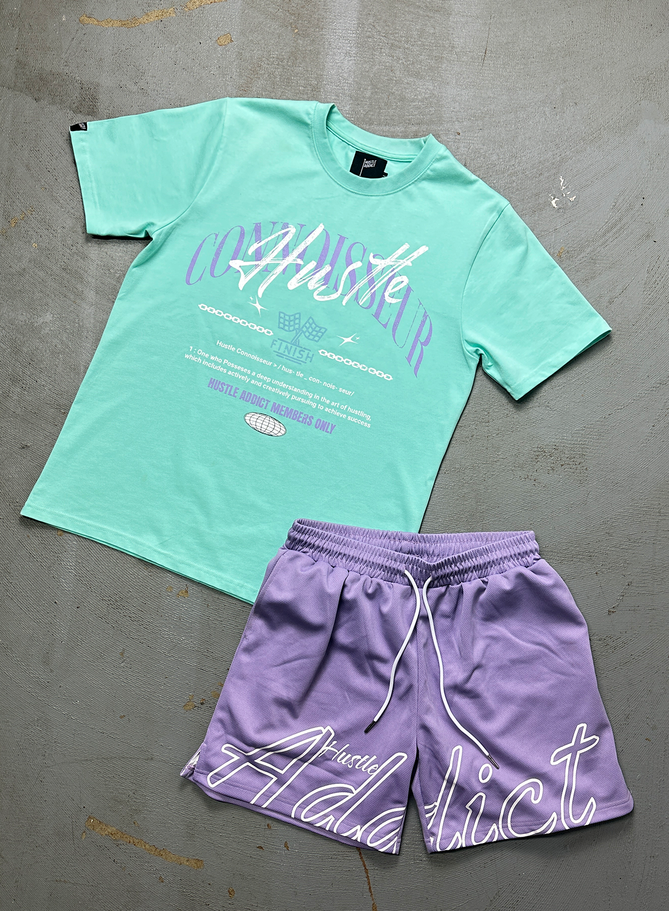 Hustle Addict Bold Shorts - Light Purple